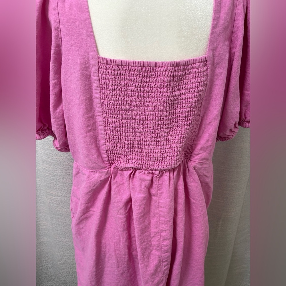 Old Navy women’s Pink Midi Dress XL Smocked, Coquette, Dollcore, Cottagecore - Picture 4 of 10